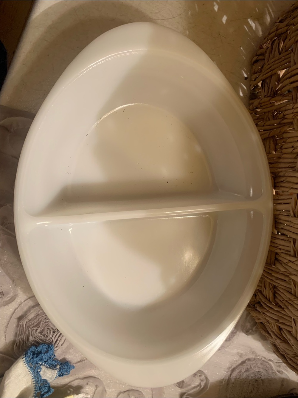 Pyrex White Oval Divided Serving Platter